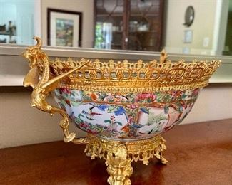 Antique Rose Canton Bowl (cost $2500 at antique store in RVA 10 yrs ago) proceeds benefit the Maggie L Walker Governors School
