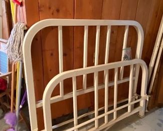 Full size, unique antique iron bed frame in great condition.