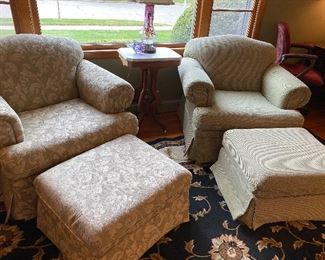 Cozy side chairs with Ottomans