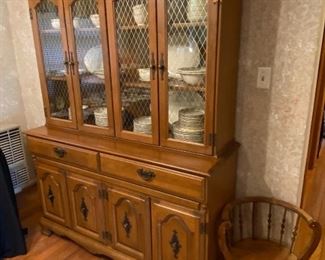 Vintage China Cabinet, solid maple.