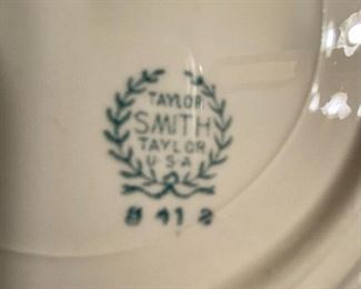Taylor Smith mark on china, "41" under the wreath refers to the year made:  1941