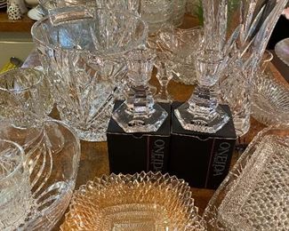 A variety of cut glass as well as pattern glass