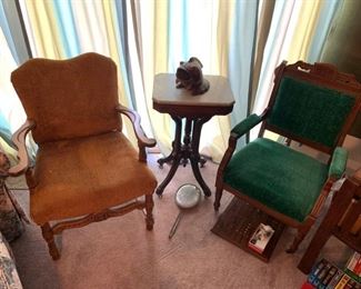 Victorian era chair and table