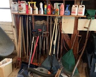 Shop vac, garden tools and accessories