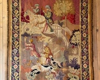 Antique Italian Hunting Tapestry. 81”H x 61”W