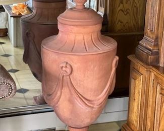 Terra Cotta Urn.  Made in Italy. No. 117/T