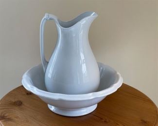 Ironstone bowl and pitcher