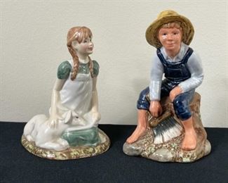 Royal Doulton Heidi and Tom Sawyer Figurines