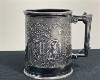 Little Bo Peep Silverplate mug circa 1880
