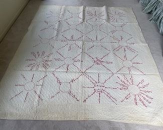 Hand stitched family genealogy quilt circa 1910