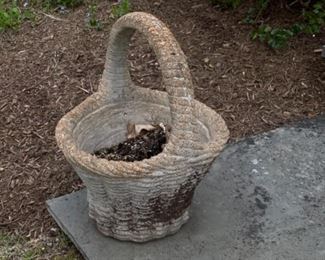 Concrete flower basket planter