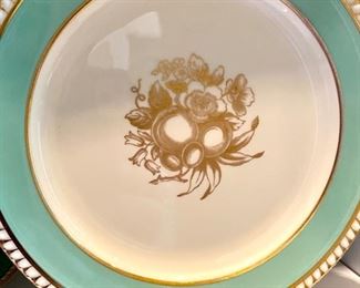 Spode Copeland turquoise and gilt tea and dessert service retailed by Tiffany & Co. New York

