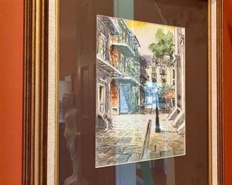 Lee Tucker (N.O.), “Pirates Alley,” sketch and watercolor, signed 
