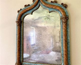 One of two fabulous matching faux bois mirrors 