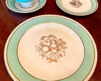 Spode Copeland turquoise and gilt tea and dessert service retailed by Tiffany & Co. New York
