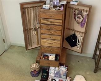 Costume Jewelry and Armoire