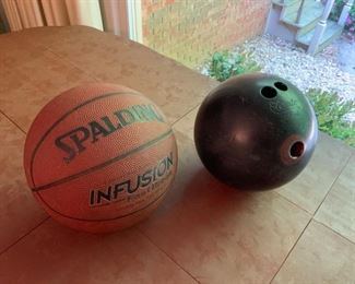 Ebonite Bowling Ball and Basketball