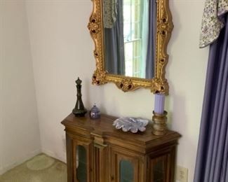 Mirror and Lighted Cabinet