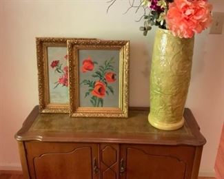 Wood Cabinet and Florals