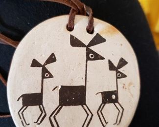 Dolores Lewis Garcia - Acoma - Native American Potter - Deer Necklace. 