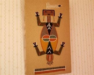 Native American Sand Painting - signed and dated on back