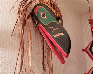Signed West Coast Raven Head Piece...
