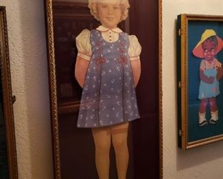 Vintage Shirley Temple Framed Paper Doll