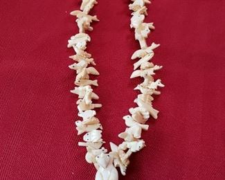 Mastodon Bone Hishi and Fetish Bear Necklace