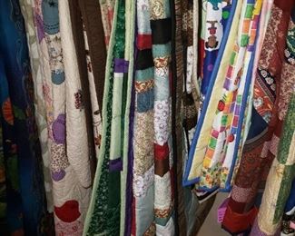 A closet full of Handmade Quilts by our Sweetheart and friends