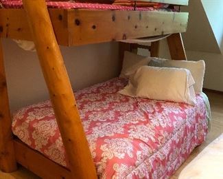 Two twin over queen bunk log beds-----Bunk beds
