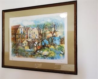 Lithograph of Watercolor, signed by artist