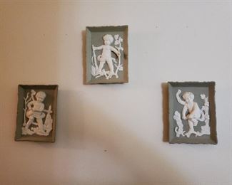 Cupid wall plaques - set of 3