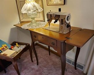 Sewing cabinet, open