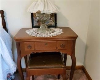 Sewing cabinet and stool