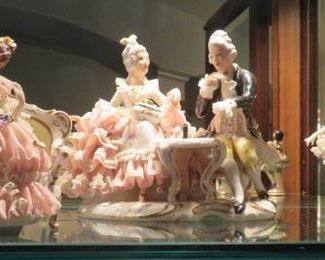 SEVERAL GERMAN "DRESDEN LACE" FIGURES