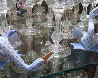 PAIR OF HEREND BLUE FISHNET HUNGARIAN PORCELAIN DUCK FIGURINES