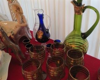 VINTAGE ITALIAN DECANTER SET WITH ORIGINAL LABELS