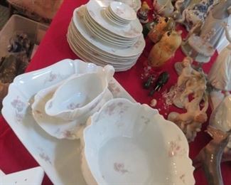 LARGE SELECTION OF ANTIQUE LIMOGES CHINA