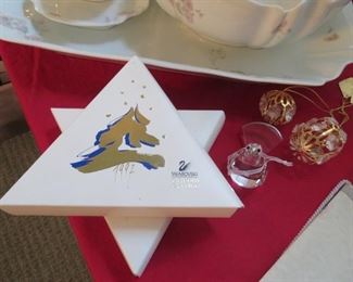 (2) SWAROVSKI CHRISTMAS ORNAMENTS