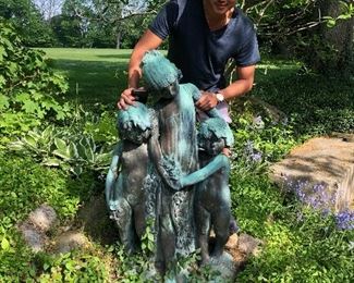 Large 19th c. bronze group purchased from Manheim galleries in 1981. Receipt states that the bronze group was formerly from the estate of Madam Gere in Dijon, France