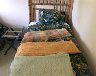 Pair of faux bamboo twin beds ca. 1970