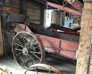 Antique farm manure wagon