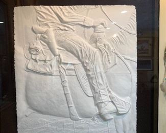 Large box framed paper relief sculpture by Carlo Wahlbeck