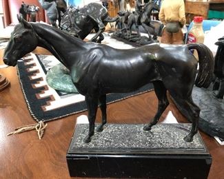 Equestrian horse bronze signed Heinrich Kieswalter, 1886