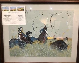 Large Earl Biss signed lithograph 