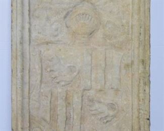 32 Carved Granite Coat of Arms Plaque 24"H x 17"W x 3 1/2"D