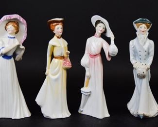 48 4 Royal Doulton Four Seasons Collection Figurines 4 porcelain figurines of women, from Royal Doulton's The Four Seasons Collection. Sarah in Winter, Emily in Autumn, Catherine in Spring, Lilian in Summer. Each approximately 8 1/2"H