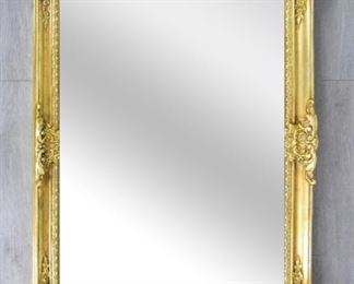 79 Decorative Arts Inc. Giltwood Mirror Neoclassical giltwood mirror. With Decorative Arts inc. Miami Florida label. 29 1/4" x 41 1/2". Minor cracks to wood