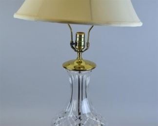 192 Crystal Table Lamp With brass base and fittings. 34 1/2"H including finial