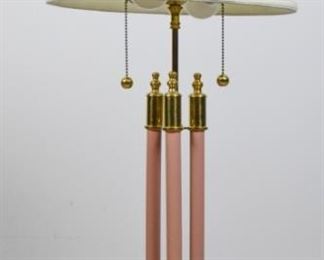 193 Brass Candlestick Style Lamp Brass lamp with candle holder style base. 35 1/2"H